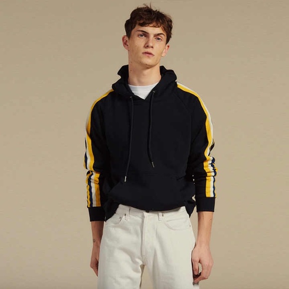 Sandro Other - Sandro Men's Striped-sleeve Cotton Sweatshirt